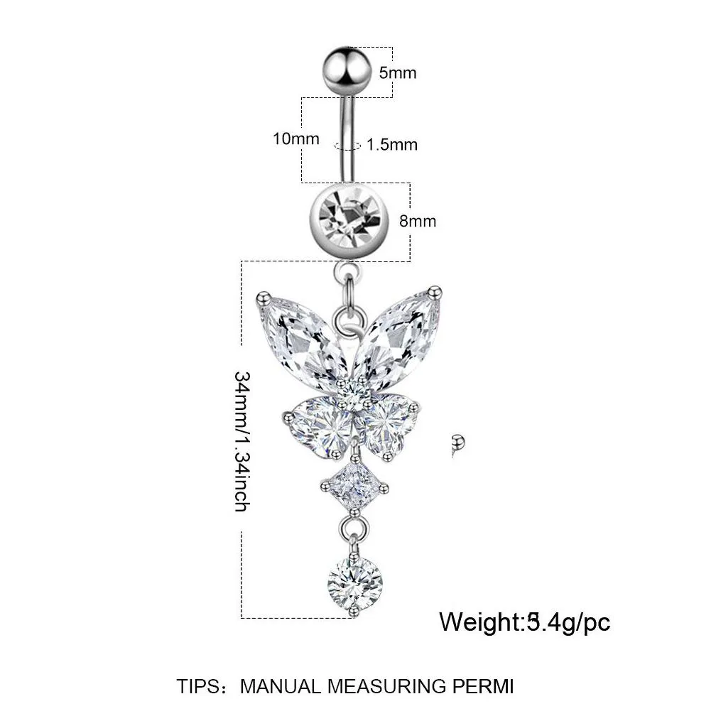 1pc stainless steel belly button rings belly piercing long crystal dangle navel earring sexy women body piercing jewelry gift