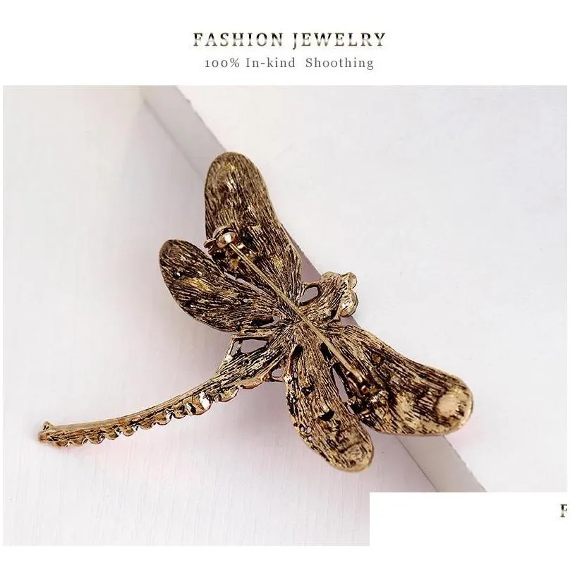 pins, brooches fashion jewelry brooch vintage dragonfly crystal rhinestone scarf pins