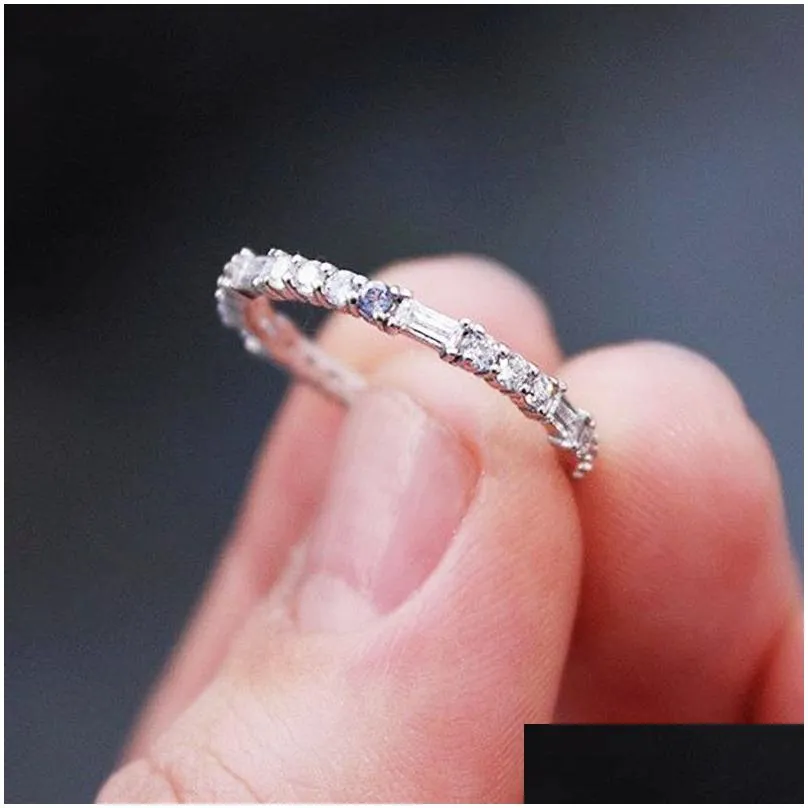 wedding rings engagement party silver gold plated for women fashion cubic zirconia anniversary jewelry gift