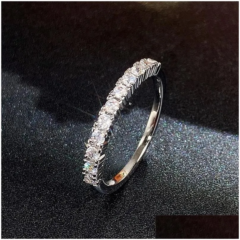wedding rings huitan luxury promise for women bands finger accessories full cubic zirconia trendy jewelry dropwedding brit22