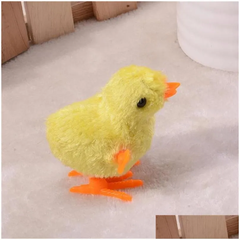  lovely chicken kids toy toddler wind-up plush chick walking toys clockwork developmental gift