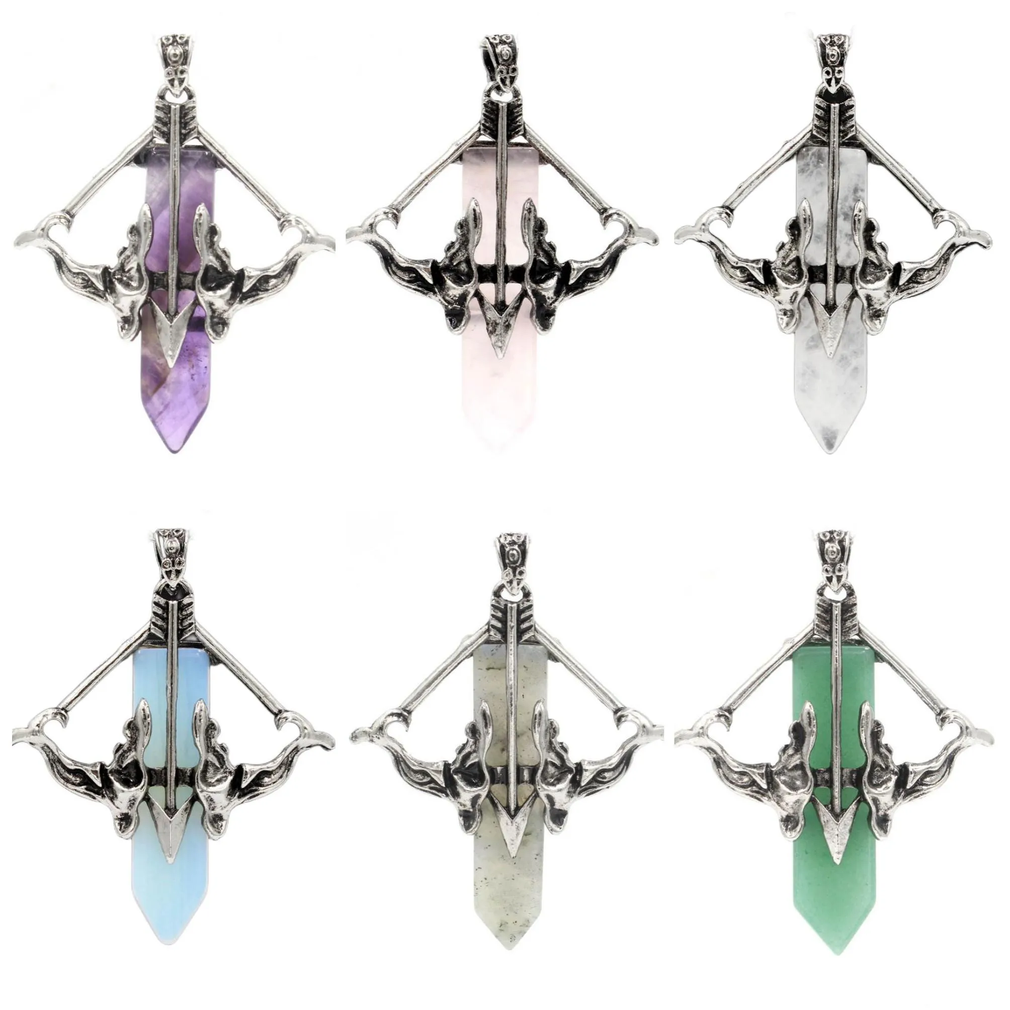 Wholesale Fashion Pendant Jewelry Natural Crystal Love Cupid`s Arrow Pendant For DIY Necklace Bracelet Making