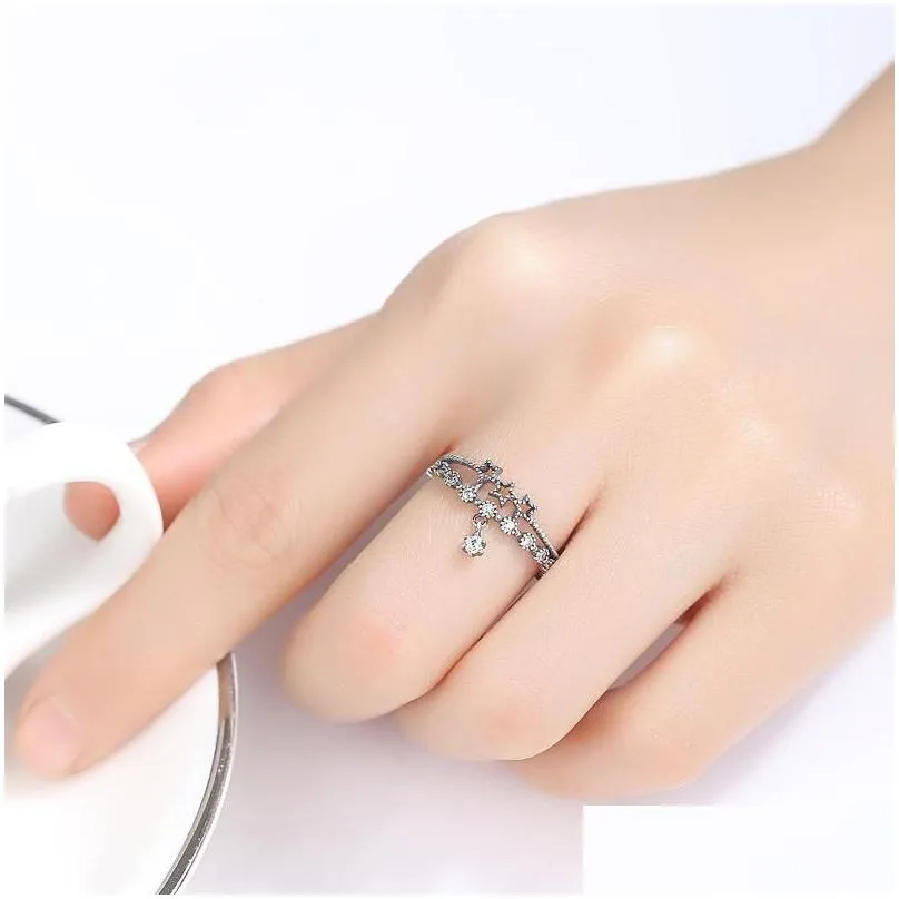 cluster rings zircon charm white pave ring, style glam fashion good jewerly for women,2022 gift in 925 sterling silver,super deals