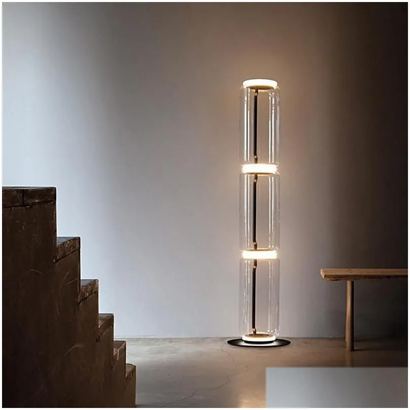 Italian modern luxury LED floor lamp living room bedroom imitation glass lampshade corner bar lamp villa decoration room decor