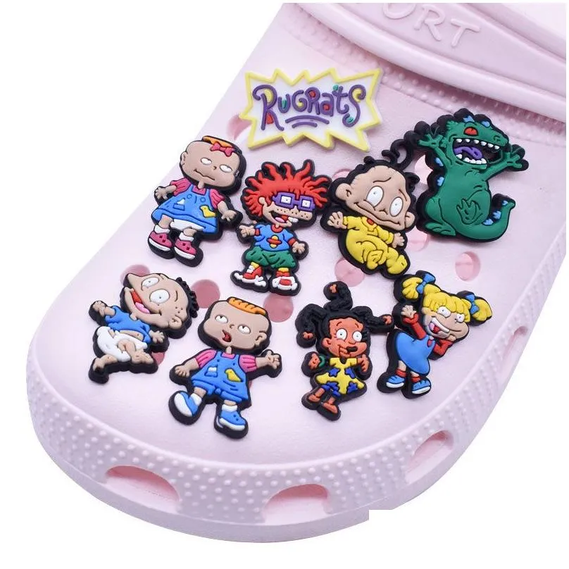 Pvc Rugrats In Paris Shoe Decorations Charm Accessories Jibitz for clog Charms Clog Buckle Buttons Party Gifts