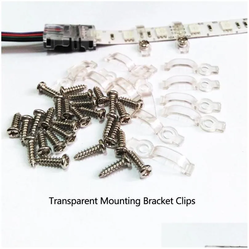 100pcs/lot LED Fixing Silicone Mounting Clips Buckles Clamps For 2835 8/10mm Strip Light Tape Brackets Clip Strips