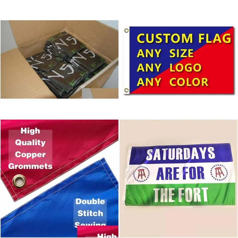 3x5 FT Custom Flag Polyester Shaft Cover Outdoor Advertising Banner Decoration Party Sport Confederate College with Two Brass Grommets