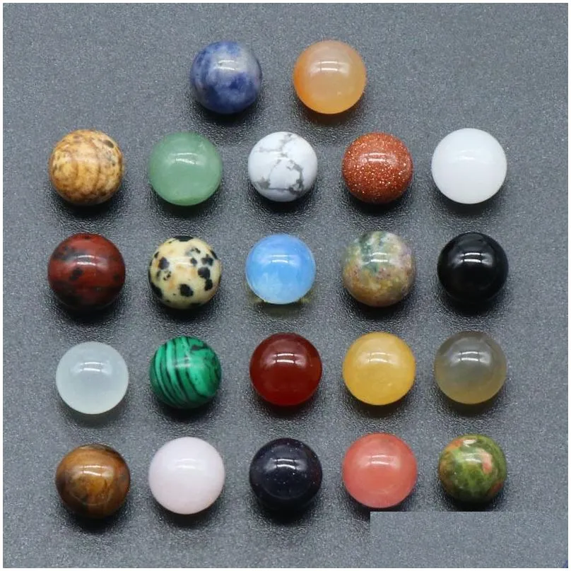 Natural 8/10/16/18/20mm Non-porous-ball No Holes Undrilled Chakra Crystal Gemstone Sphere Collection Healing Reiki Decor Stone Balls
