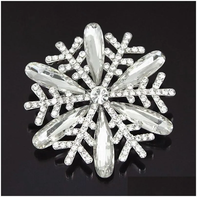 pins, brooches utei jewelry gold color alloy amazing crystal snowflake brooch exquisite women scarf pin for party clothes