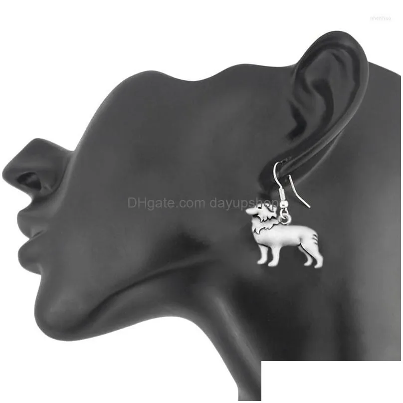 dangle earrings vintage boho border collie drop earring bohemian dog charms for women brincos long earings fashion jewelry pendientes