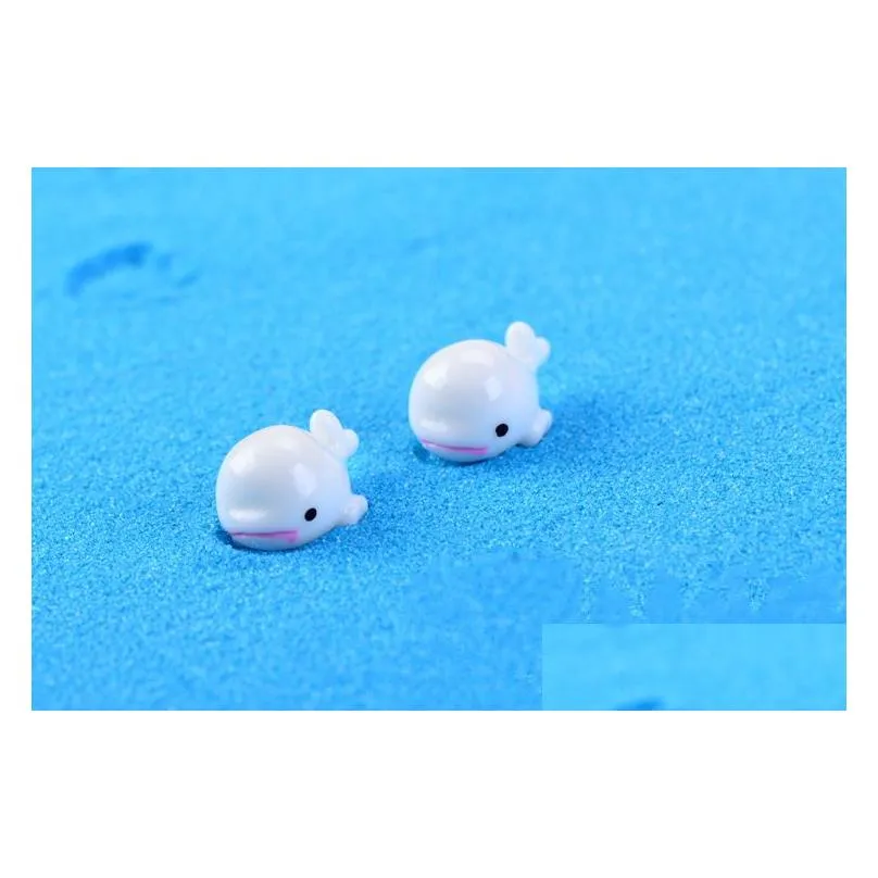 Mini White Whale  Resin Miniature Garden Decorations Micro Landscape Garden Decoration Accessores Moss Figures Ornament 122149