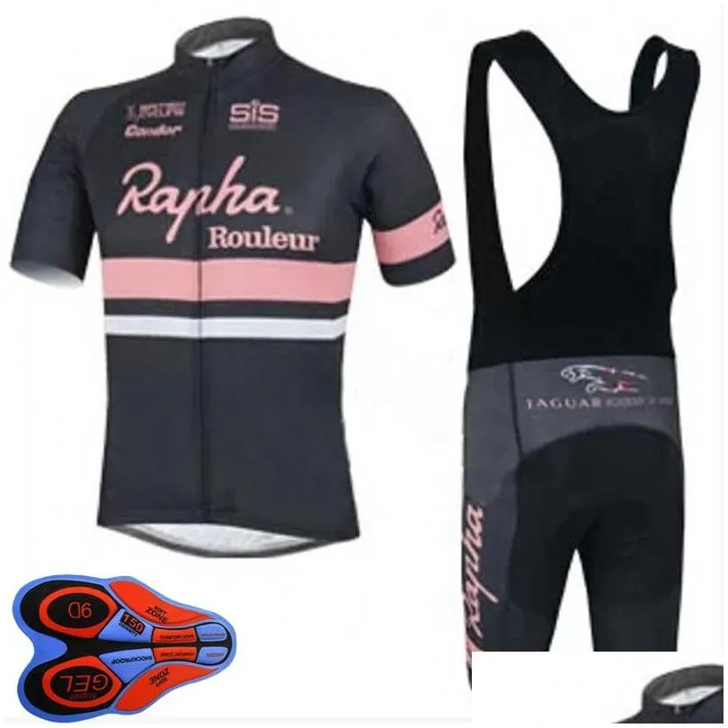 Mens Rapha Team Cycling Jersey bib shorts Set Racing Bicycle Clothing Maillot Ciclismo summer quick dry MTB Bike Clothes Sportswear