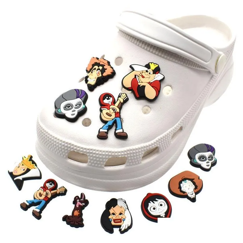 Anime charms wholesale childhood memories Coco funny gift cartoon charms shoe accessories pvc decoration buckle soft rubber clog charms fast
