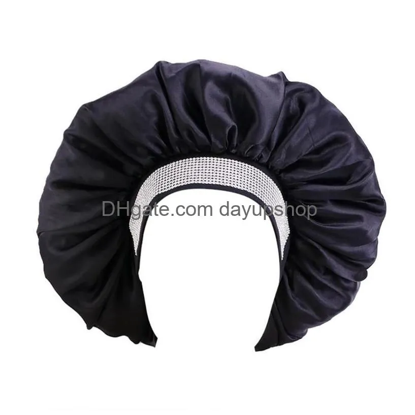 beanies beanie/skull caps elastic band ethnic style stretchy wide-brimmed satin night hat turban toe hair care sleep oliv22