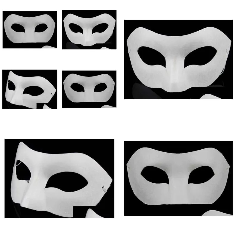 Drawing Board Solid White DIY Zorro Paper Mask Blank Match mask for Schools Graduation Celebration Halloween Party masquerade mask