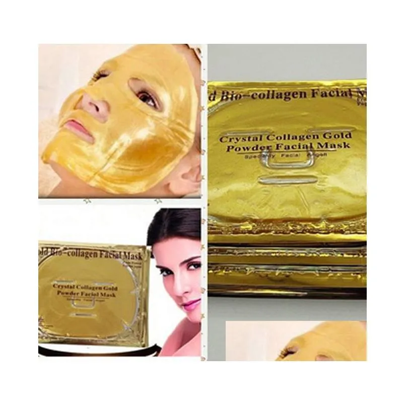 Retail Gold Collagen facial mask Nano Technology Crystal Mask skin care whitening moisturizing collagen face mask wiht English package