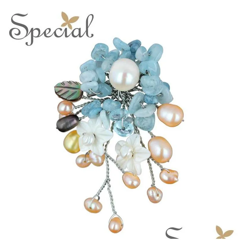 pins, brooches special brand fashion natural pearls pins for dresses flower wedding bouquet jewelry gifts women s1607b