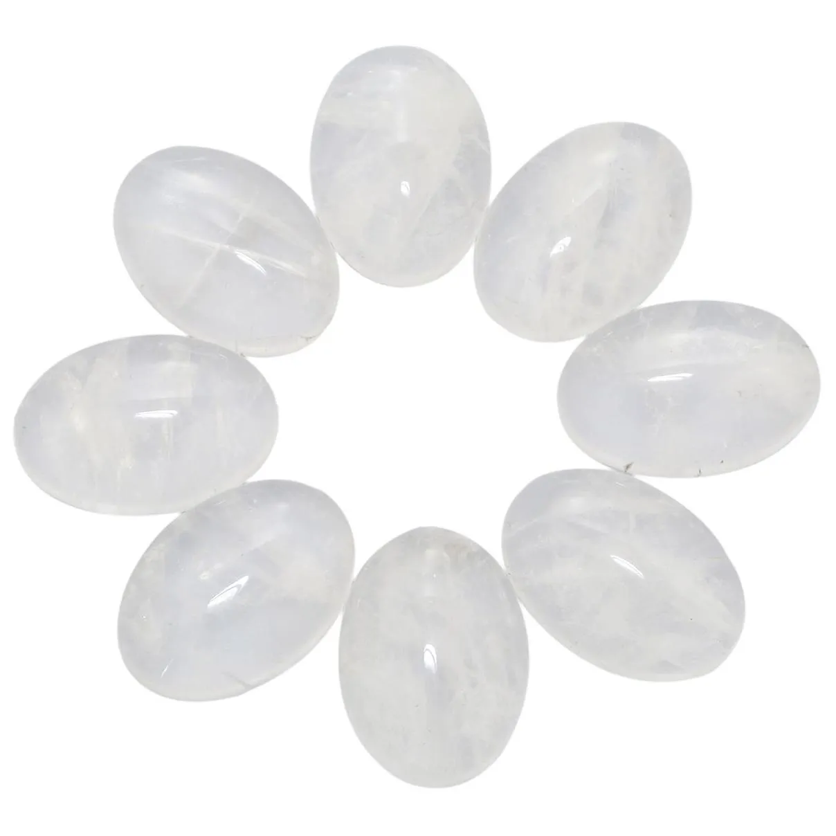Natural Quartz Crystal Oval Flat Back Gemstone Cabochons Healing Chakra Stone Bead Cab Covers No Hole for Jewelry Craft Making