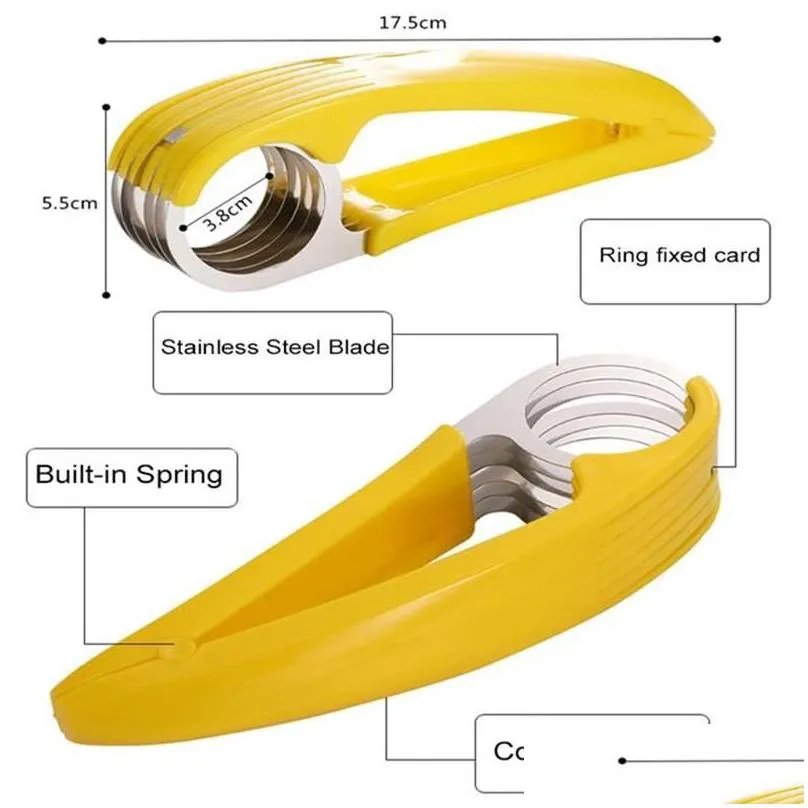 stainless steel banana cutter fruit vegetable sausage slicer salad sundaes tools cooking tools kitchen accessories gadgets