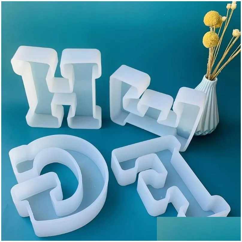 craft tools jewelry pendant alphabet epoxy resin mould english letter silicone mold keychain for birthday home decoration drop