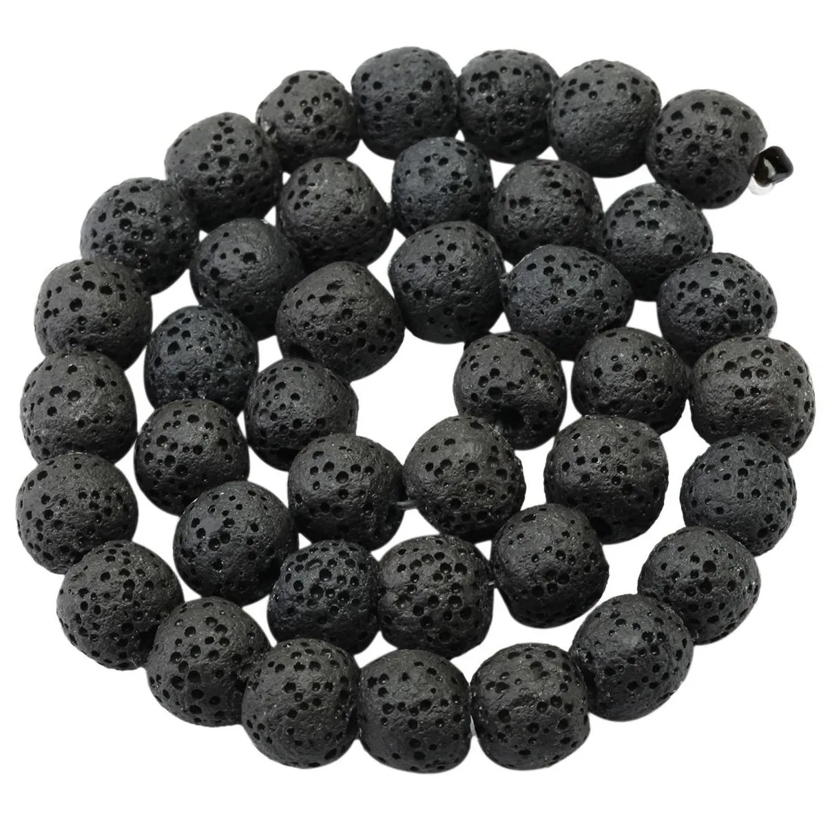 Loose 6MM Rock Lava Stone Round Beads For Making Jewelry Necklace Bracelet Earrings Rings Craft Healing Raw Volcanic Gemstone Quartz