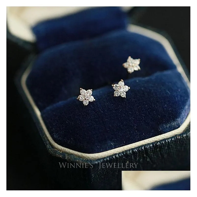 silver plated crystal five-pointed star dangle earrings women simple fashion wedding jewelry accessories