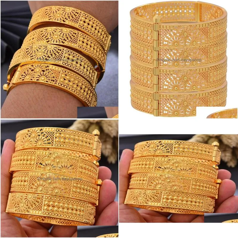 bangle luxury 24k dubai gold color bangles for women wedding bridal banglesbracelet gifts4496331