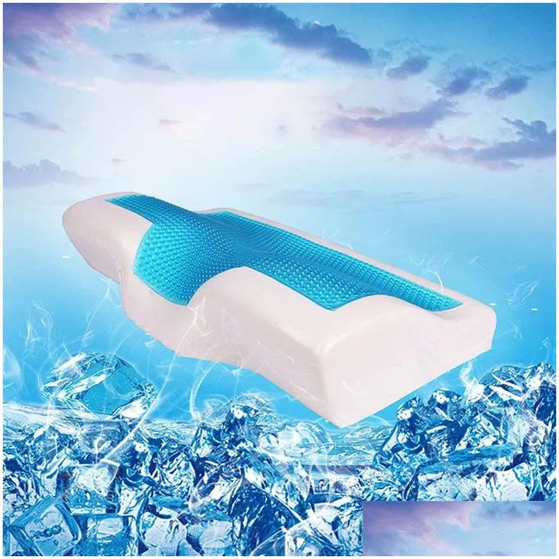 Butterfly Memory Foam Gel Pillow Summer Ice Cooling Health Cervical Protect Massage Orthopedic Pillows Comfort For Home Beddings