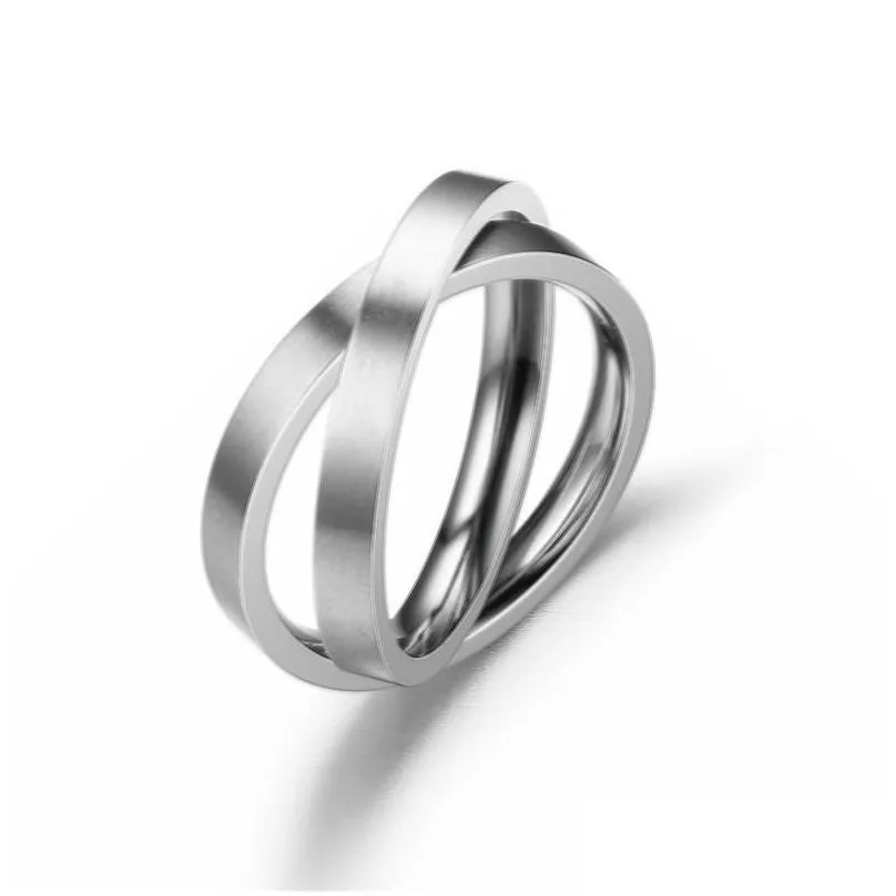 cluster rings 3mm stainless steel men and women rotating ring decompression non-fading couple female titanium double