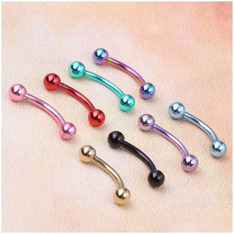 multicolor tragus helix bar 3mm ball stainless steel labret lip bar rings stud cartilage ear piercing body jewelry