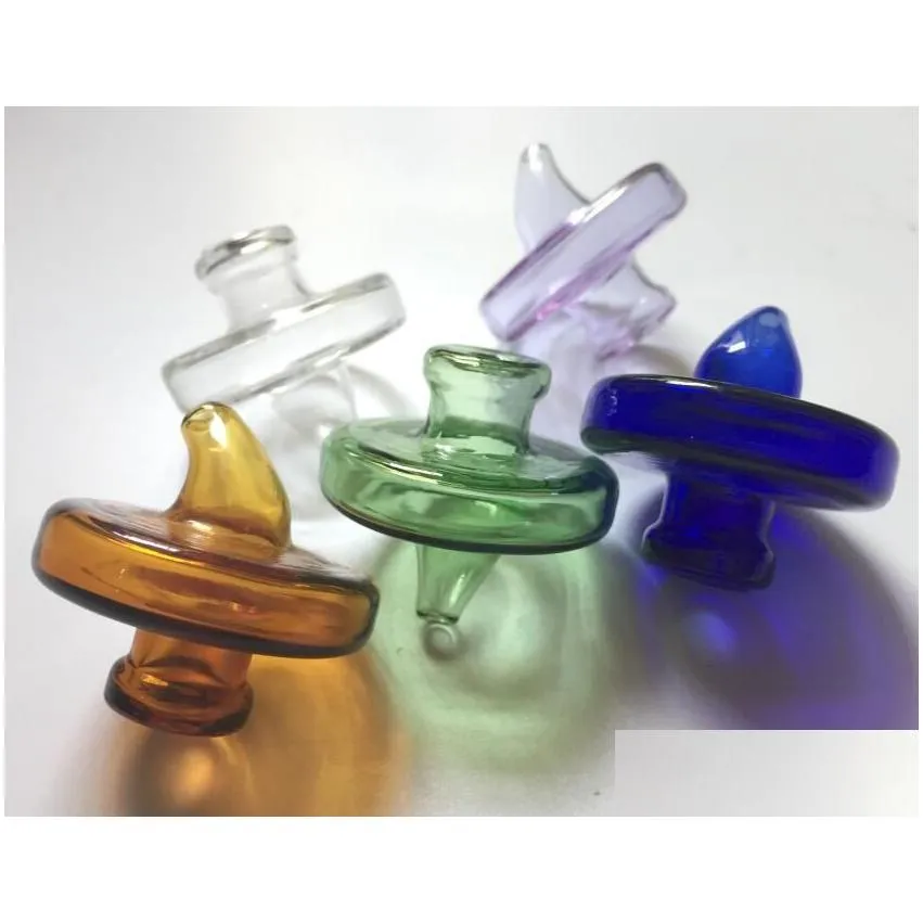 universal colorful ufo smoking glass carb cap with bubble ballhat style dome for xl xxl quartz banger nail glass water pipes dab oil