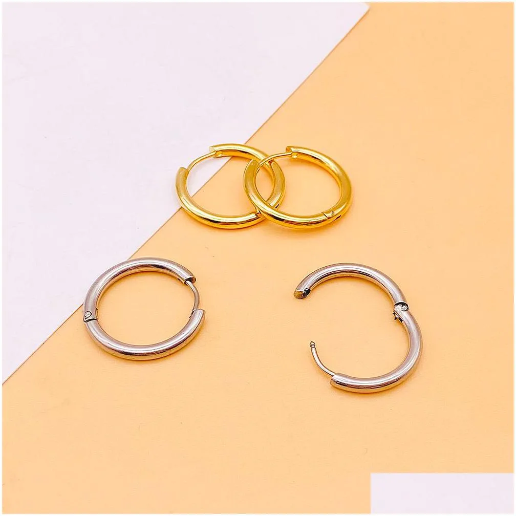 stainless steel small hoop earrings cartilage helix lobes hinged sleeper earring for men women girls punk ear clip gift 6mm 8mm 10mm