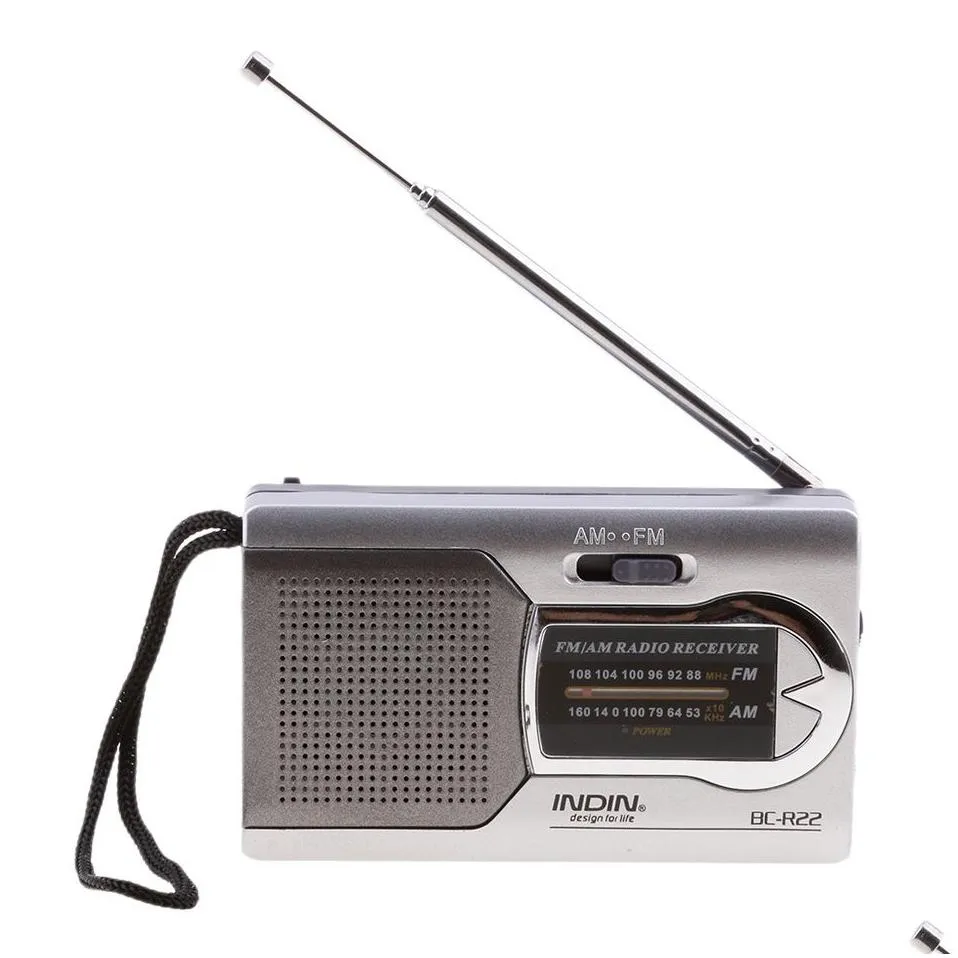 Pocket Portable Mini AM FM Live Radio Speaker World Receiver Telescopic Antenna Dual Band AM/FM Radio BC-R22