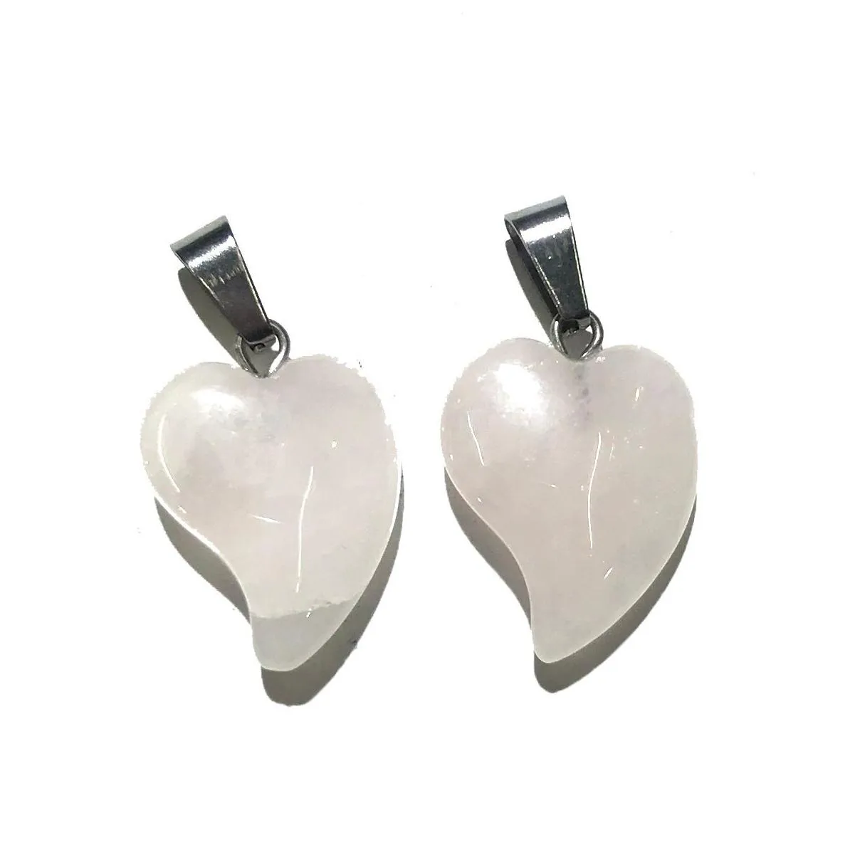 Wholesale Natural Gemstone Rose Quartz Pendant Heart Shell Mushroom Charm Jewelry Pendant Women Men Gift
