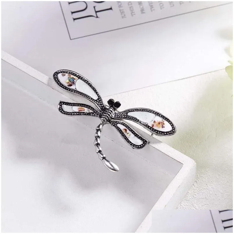 pins, brooches fashion exquisite shell dragonfly brooch insects pin denim for women party banquet jewelry accessories wholesale price