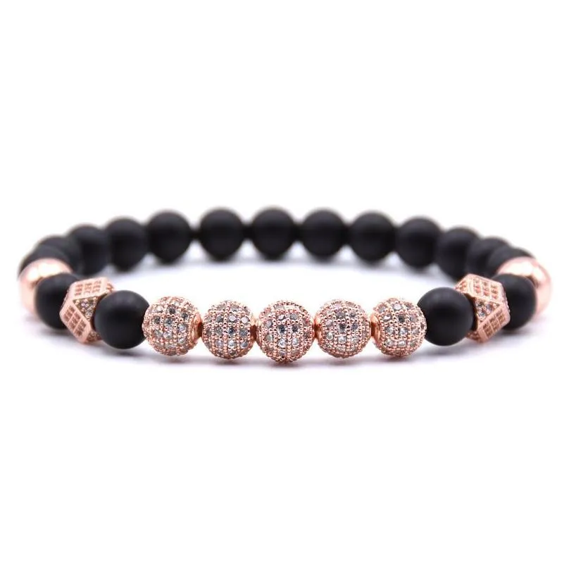 Zircon Ball Volcanic Stone Bracelet 8mm Essential Oil Beads Melting Rock Perfume Spreading Bracelet Men`s and Women`s, 7`` - 9`` Gift