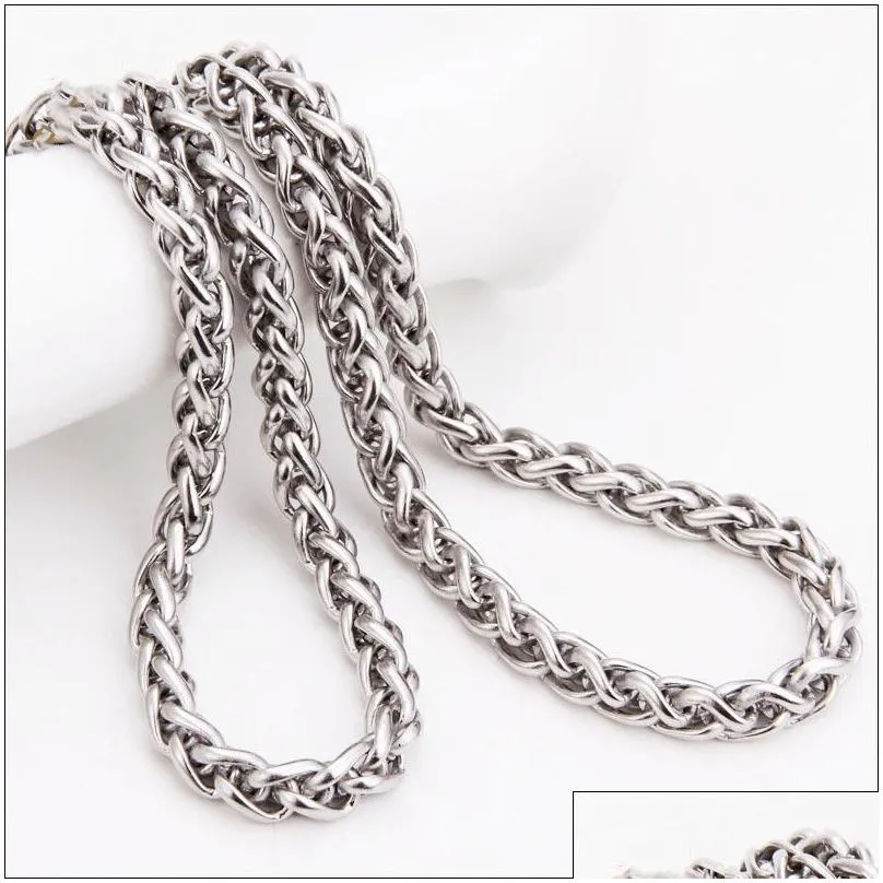 Stainless steel necklace keel chain flower basket chain Europe and the United States men and women chain 3-8 mm men and women link link