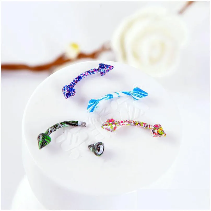 10 pcs/lot aiovlo multicolor colors stainless steel body jewelry helix piercing ear eyebrow nose lip captive rings shipping