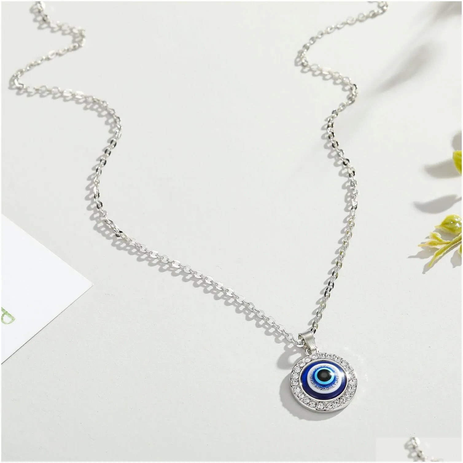 necklaces for women new original turkish devil eye necklace diamond round blue eyes pendant jewelry gift wholesale