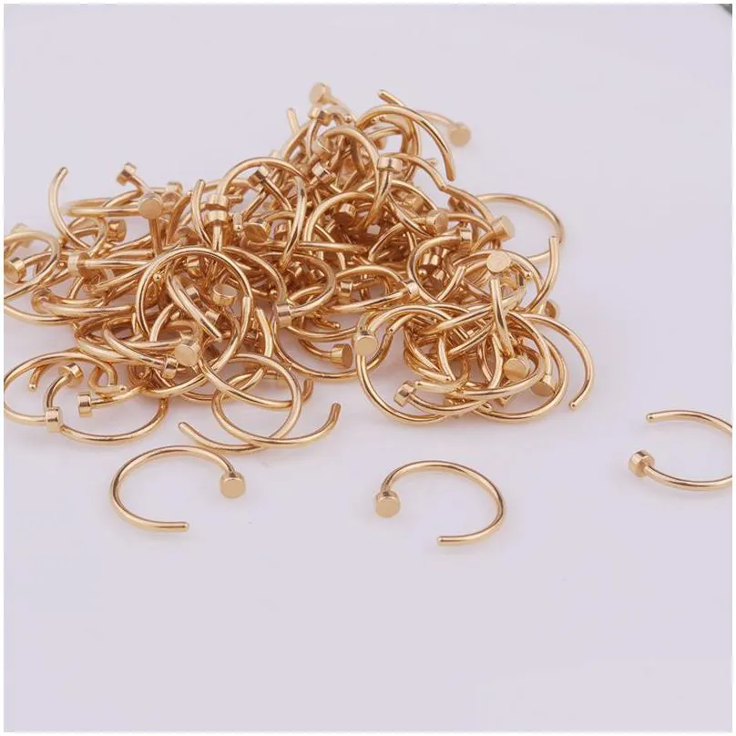 6/8/10mm punk stainless steel fake nose ring c clip lip earring body piercing jewelry gift