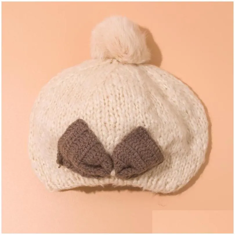 beanies beanie/skull caps beige color winter hat for women`s warm kitted cap brand thick female ears skullies1 wend22