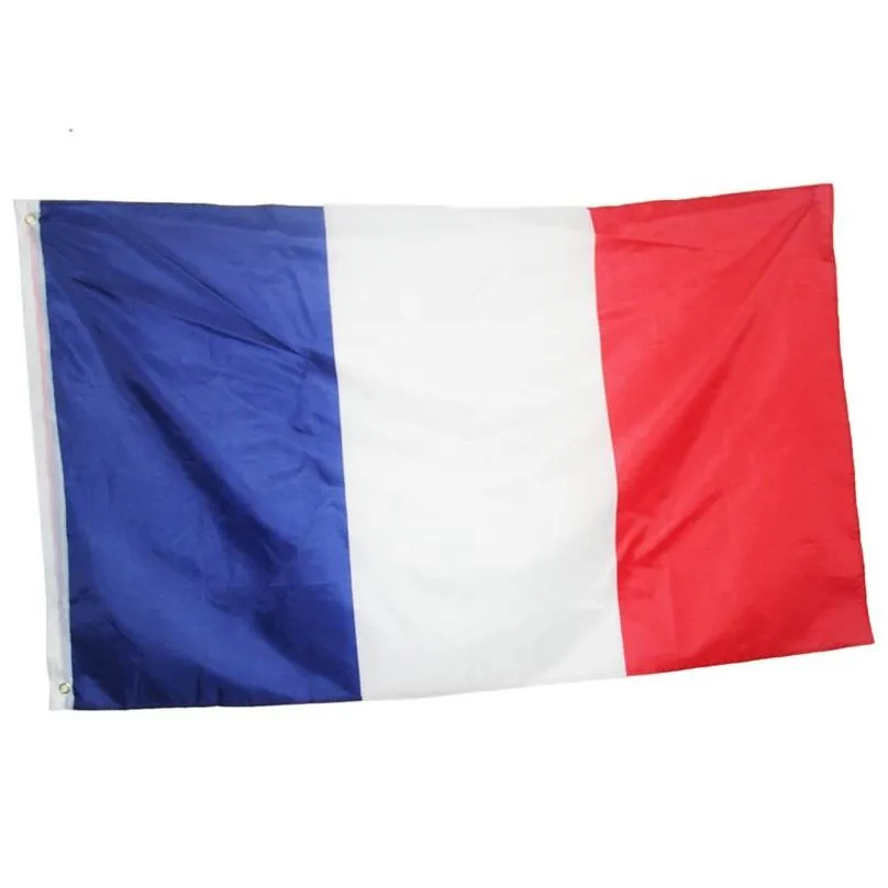 50pcs 90x150cm France Flag Polyester Printed European Banner Flags with 2 Brass Grommets for Hanging French National Flags and Banners