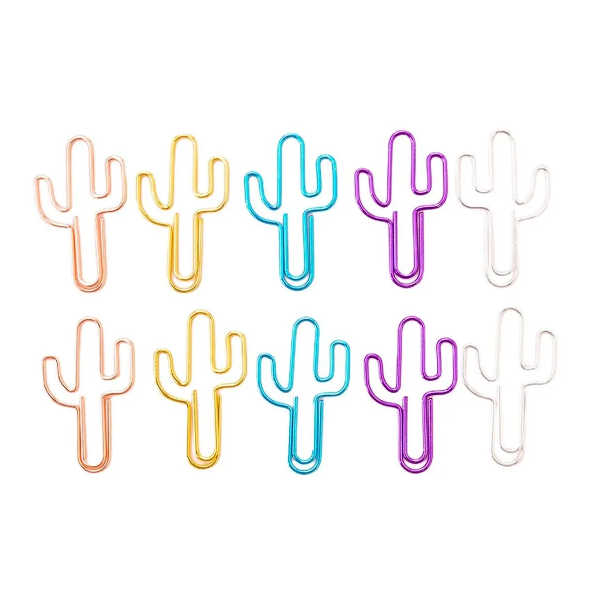 Special Design 10pcs Alloy Hollow Paper Clip Sets Colorful Cute Bookmarklet Creative Office Supplies