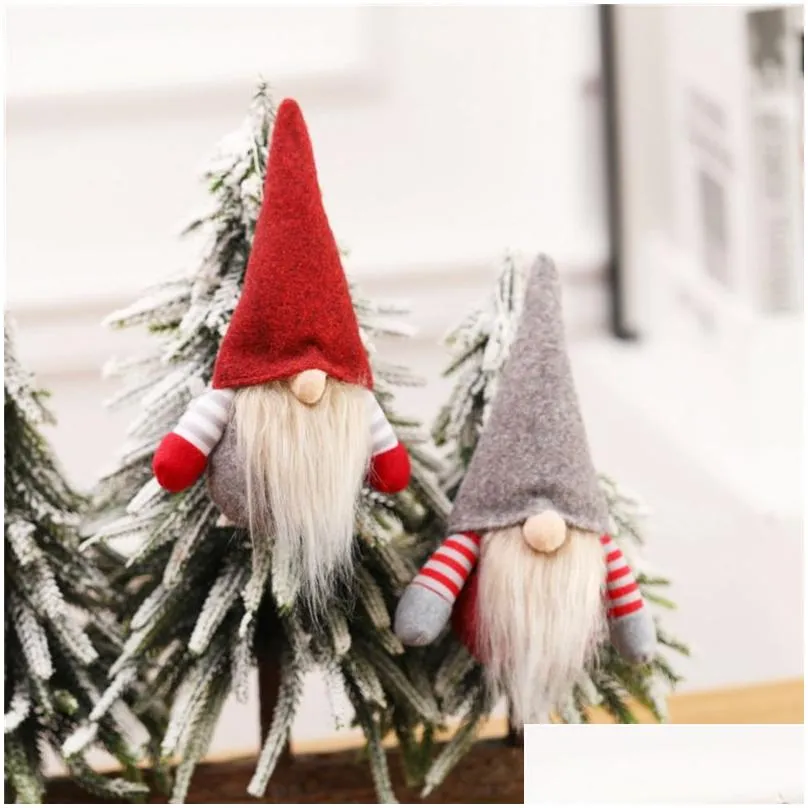 christmas handmade swedish gnome scandinavian tomte santa nisse nordic plush elf toy table ornament xmas tree decorations jk1910xb