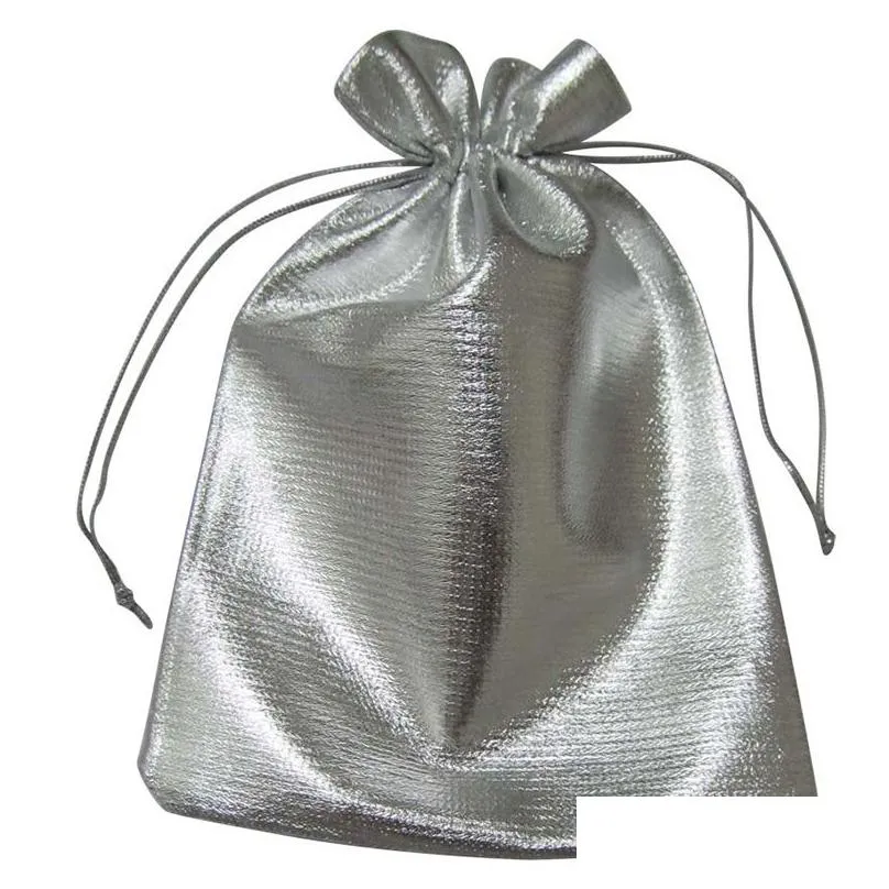 Gold/Silver Cloth Packing Bags Jewellery Pouches Wedding Favors Christmas Party Gift Bag 7x9cm / 9x12cm