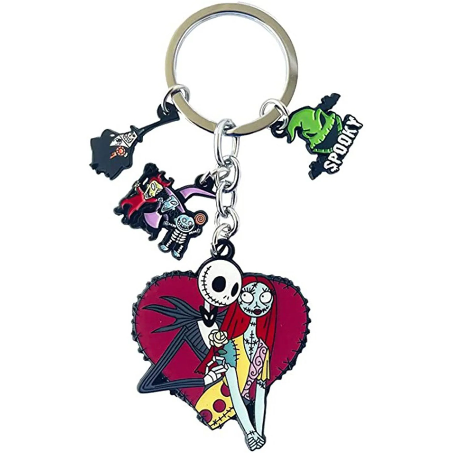 Anime halloween christmas horror ghost character Drip Oil Metal Ball Bell Keychain key ring accesssory