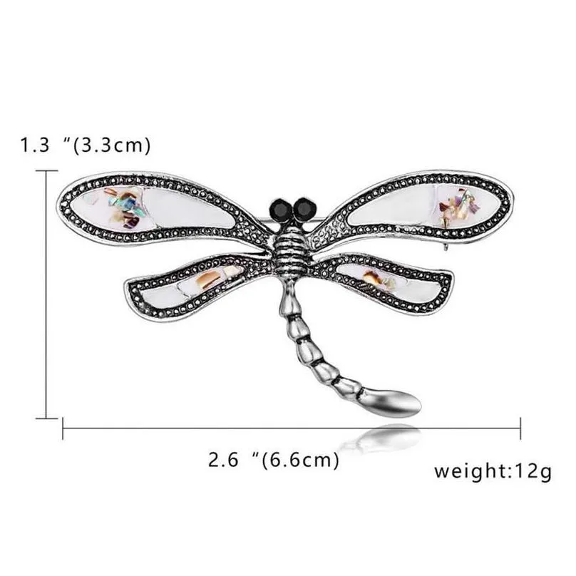 pins, brooches fashion exquisite shell dragonfly brooch insects pin denim for women party banquet jewelry accessories wholesale price