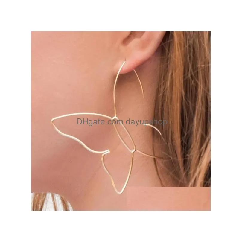 dangle & chandelier fashion hollow line butterfly earrings for women simple creative aesthetic lines girl personality earringsdangle