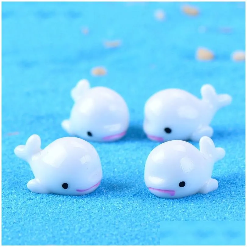 Mini White Whale  Resin Miniature Garden Decorations Micro Landscape Garden Decoration Accessores Moss Figures Ornament 122149