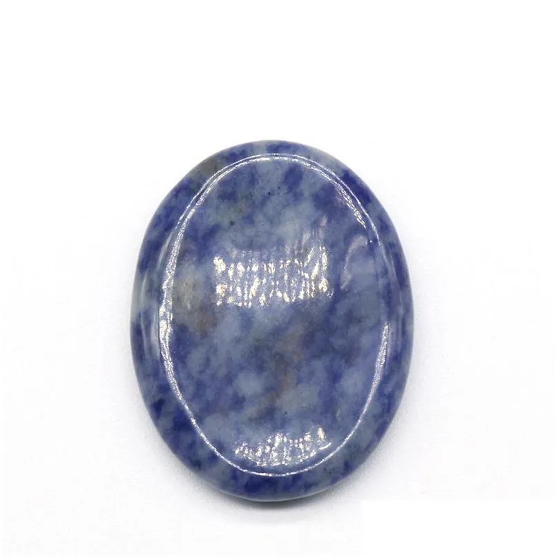 Natural Crystal Sodalite Gemstone Worry Stone Colorful Massage Healing Energy Worry Stones For Thump